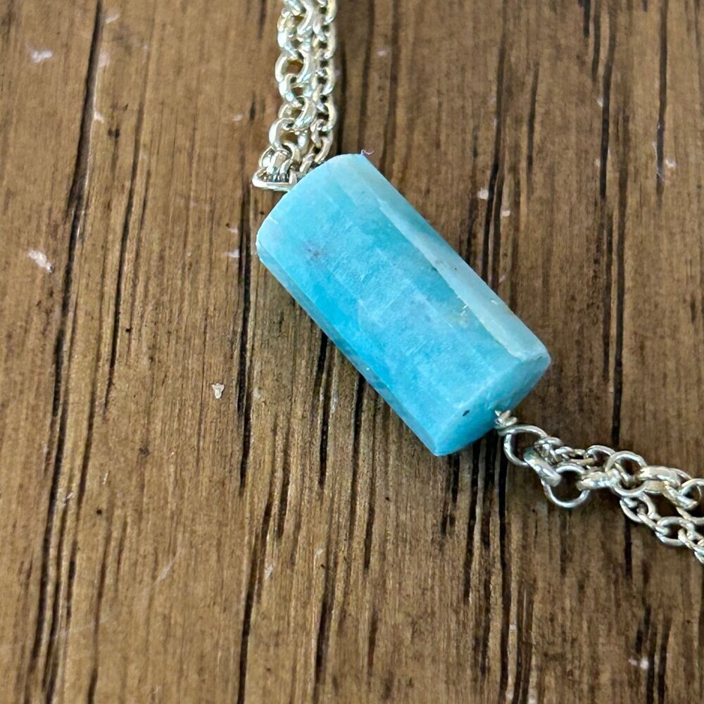 Rarities Carol Brodie Gold-Plated Silver Barrel-Cut Amazonite Bead Necklace NWT - Picture 11 of 14
